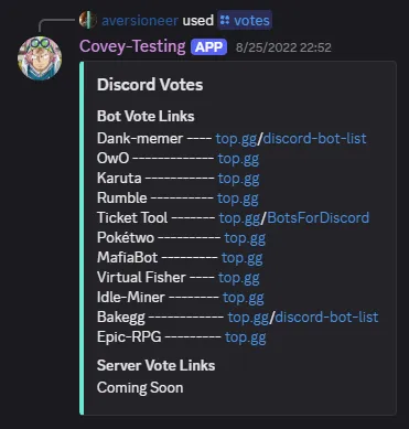 COVEY Discord Bot screenshot 2